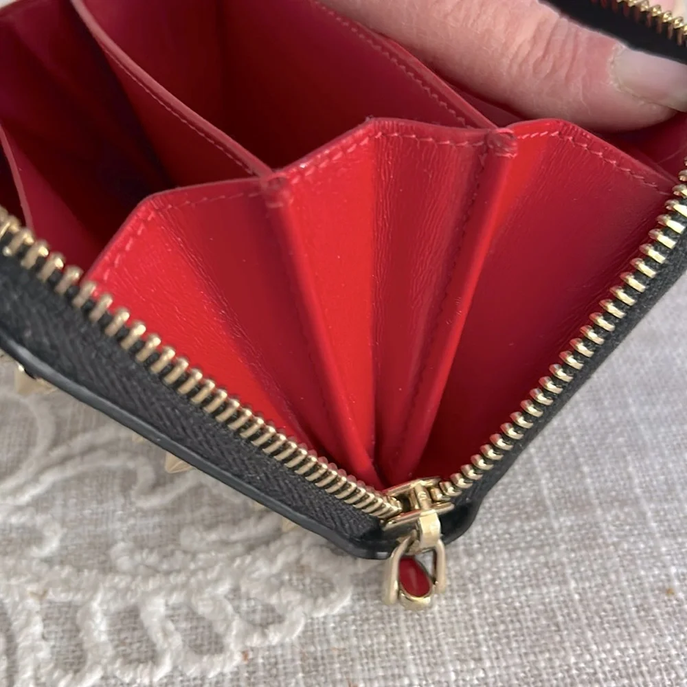 Christian Louboutin Authentic Panettone Studded Black Leather Wallet - Picture 15 of 16